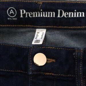 Addition Elle dark denim cropped straight cut high rise jeans Sz 14